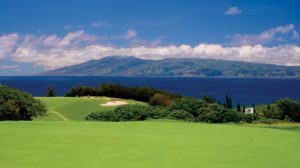 A picture of a fairway and green at the Kapalua Resort Plantation Course in Hawaii